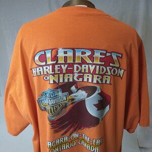 Harley Davidson Shirt 3XL XXXL Orange Niagara-On-The-Lake Biker Motorcycle Men